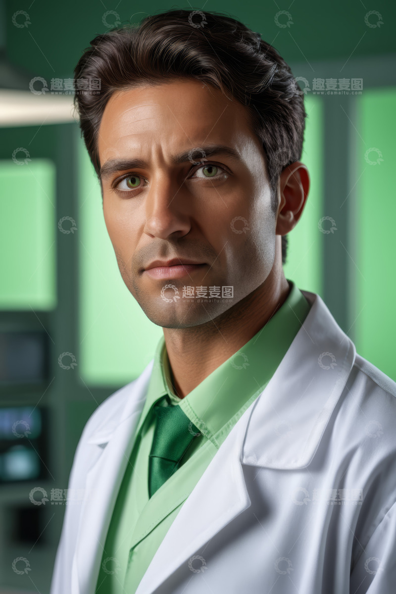 高清大图下载【趣麦麦图】穿白大褂的男性医生特写