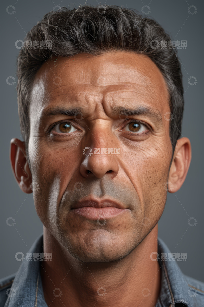 高清大图下载【趣麦麦图】成年男性面部特写肖像