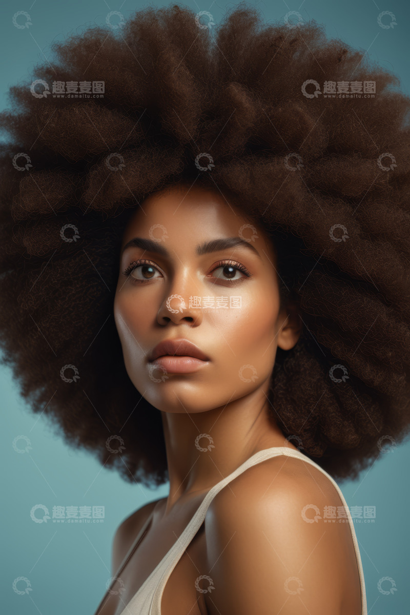 高清大图下载【趣麦麦图】非洲裔女性特写肖像