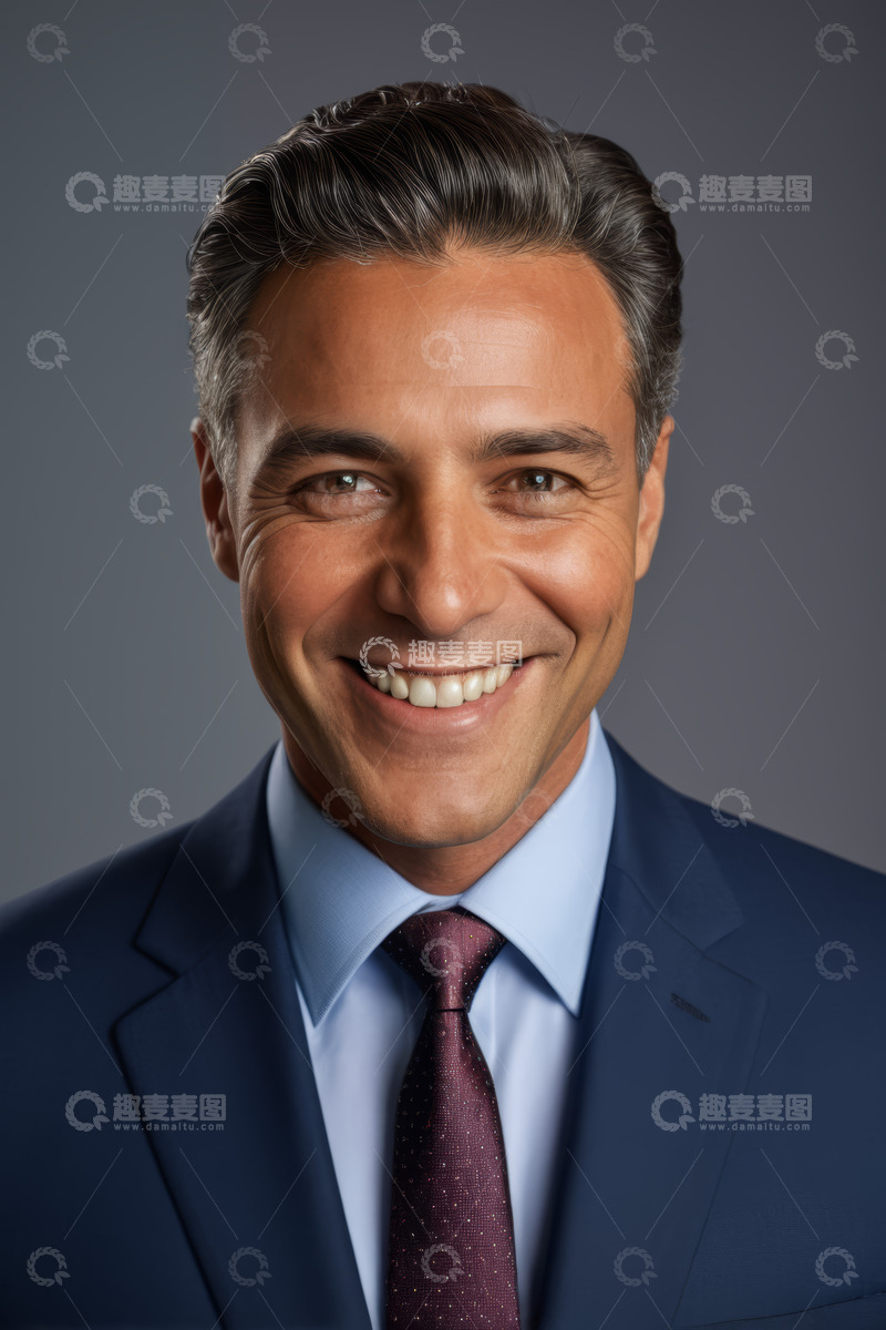 高清大图下载【趣麦麦图】穿西装微笑的商务男士肖像