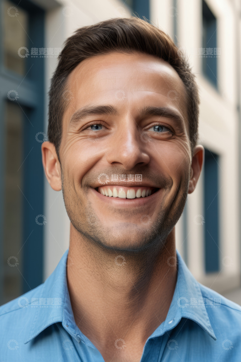 高清大图下载【趣麦麦图】微笑男士户外肖像
