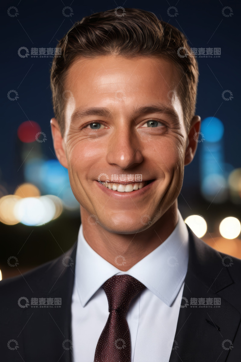 高清大图下载【趣麦麦图】西装男士微笑特写