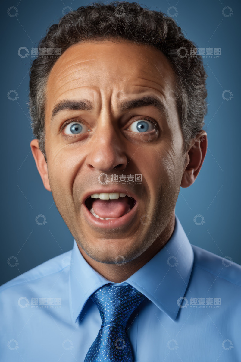 高清大图下载【趣麦麦图】表情惊讶的商务男士肖像