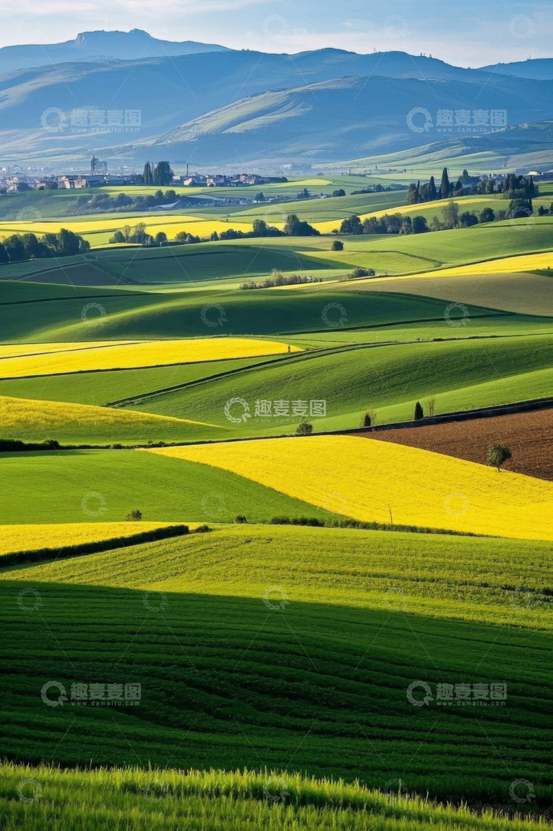 高清大图下载【趣麦麦图】田野乡村风光全景