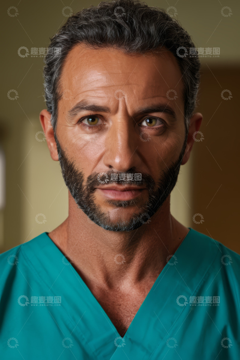 高清大图下载【趣麦麦图】穿手术服男性医生肖像