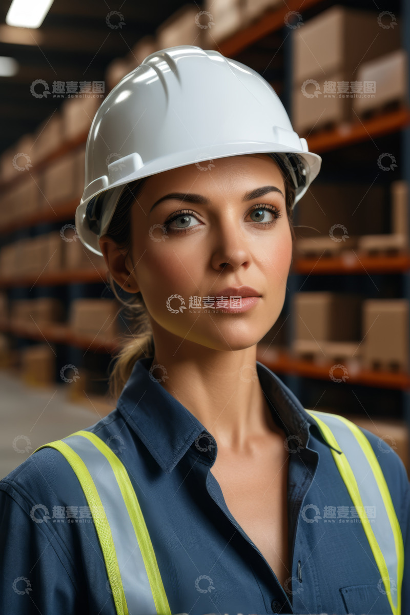 高清大图下载【趣麦麦图】仓库女工人特写