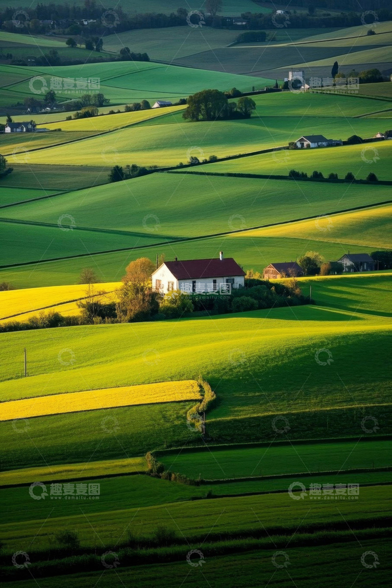 高清大图下载【趣麦麦图】田园乡村绿色田野风景