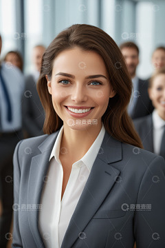 微笑女商人在办公室场景