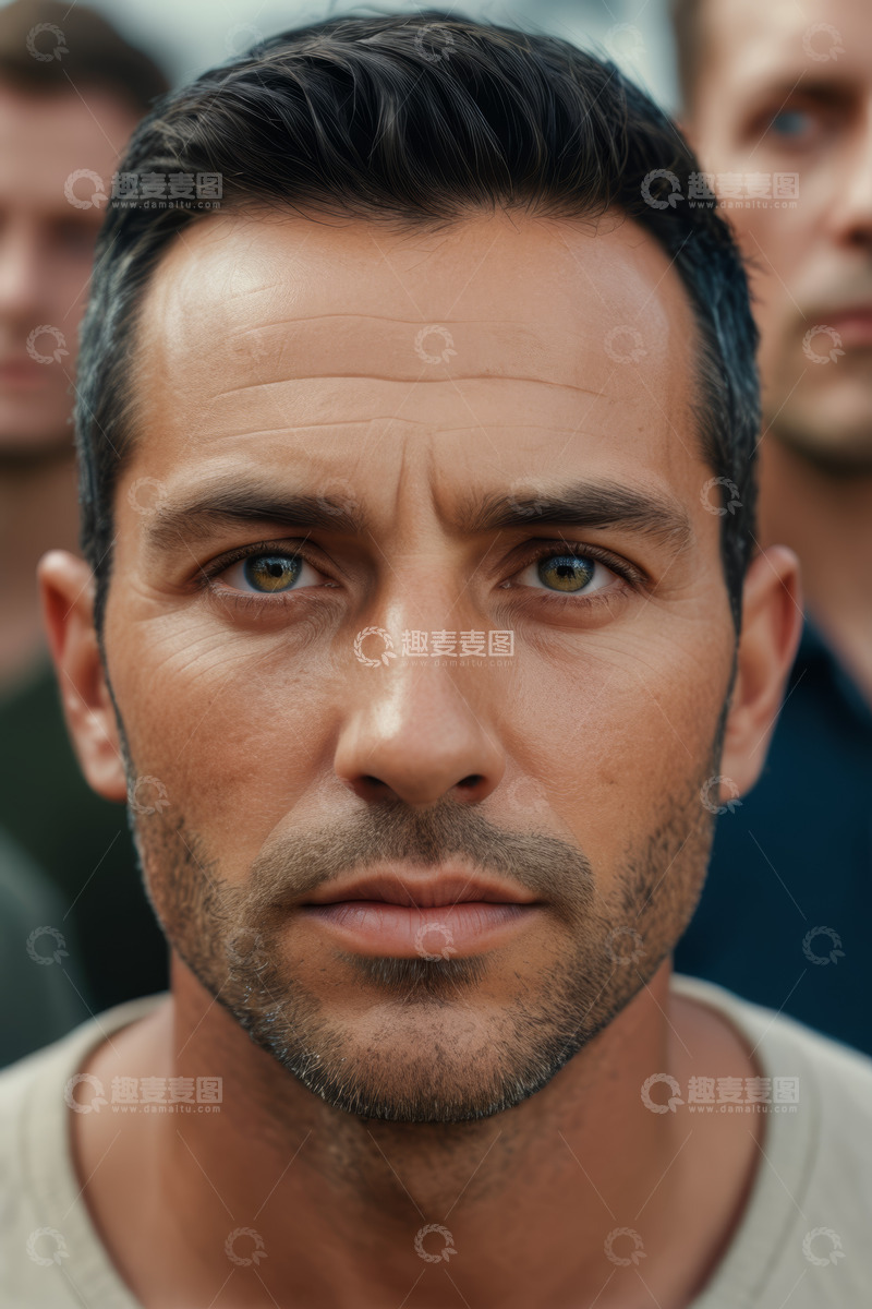 高清大图下载【趣麦麦图】成年男子面部特写
