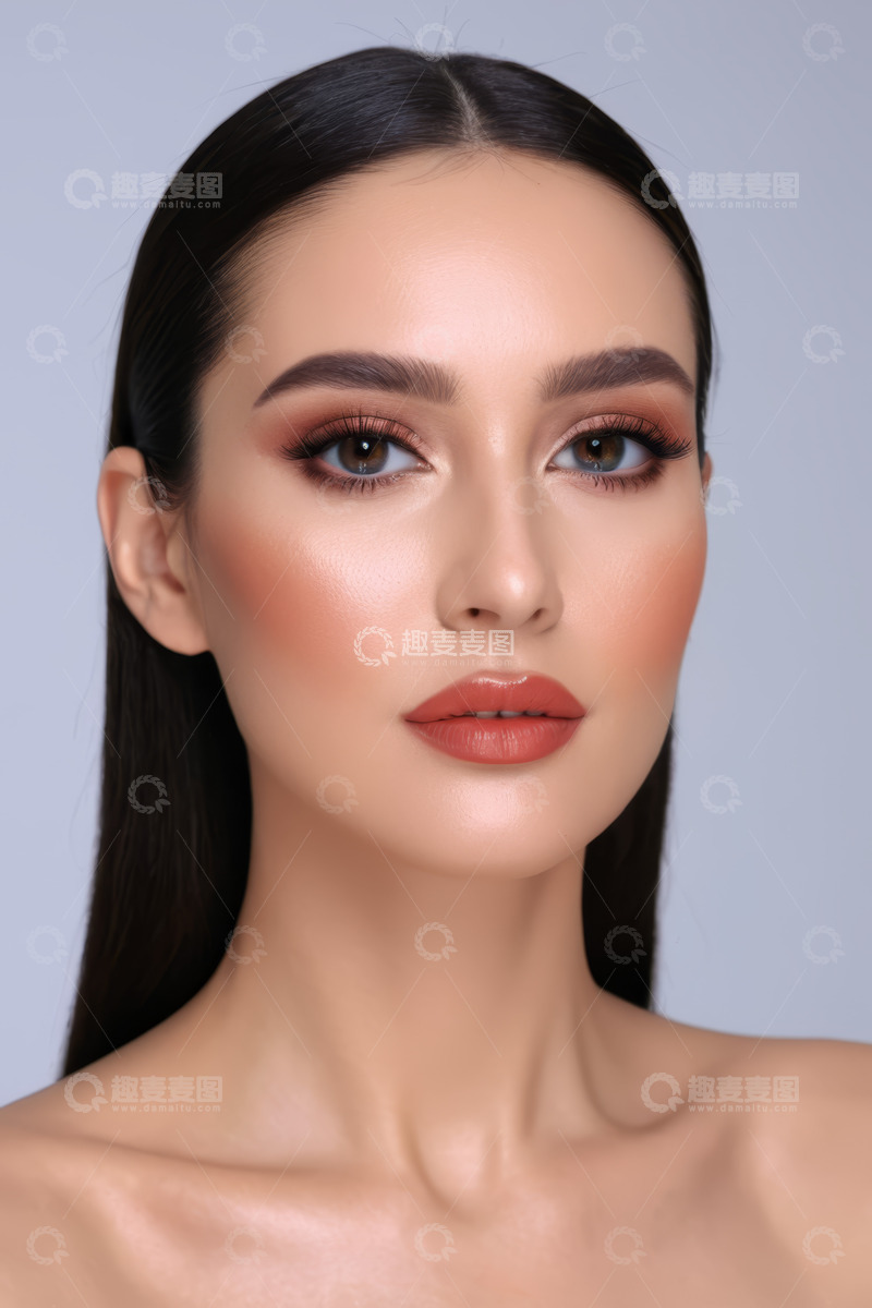 高清大图下载【趣麦麦图】化精致妆容的美丽女性特写