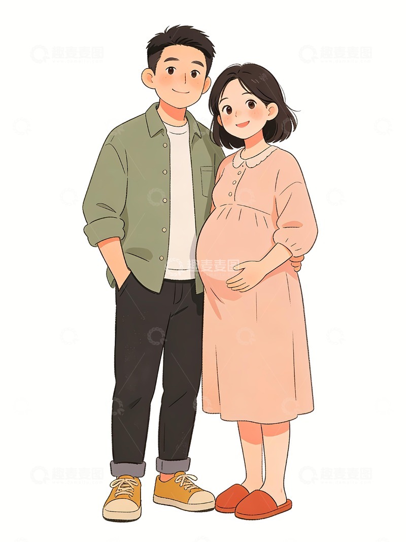 高清大图下载【趣麦麦图】一对夫妻孕育检查