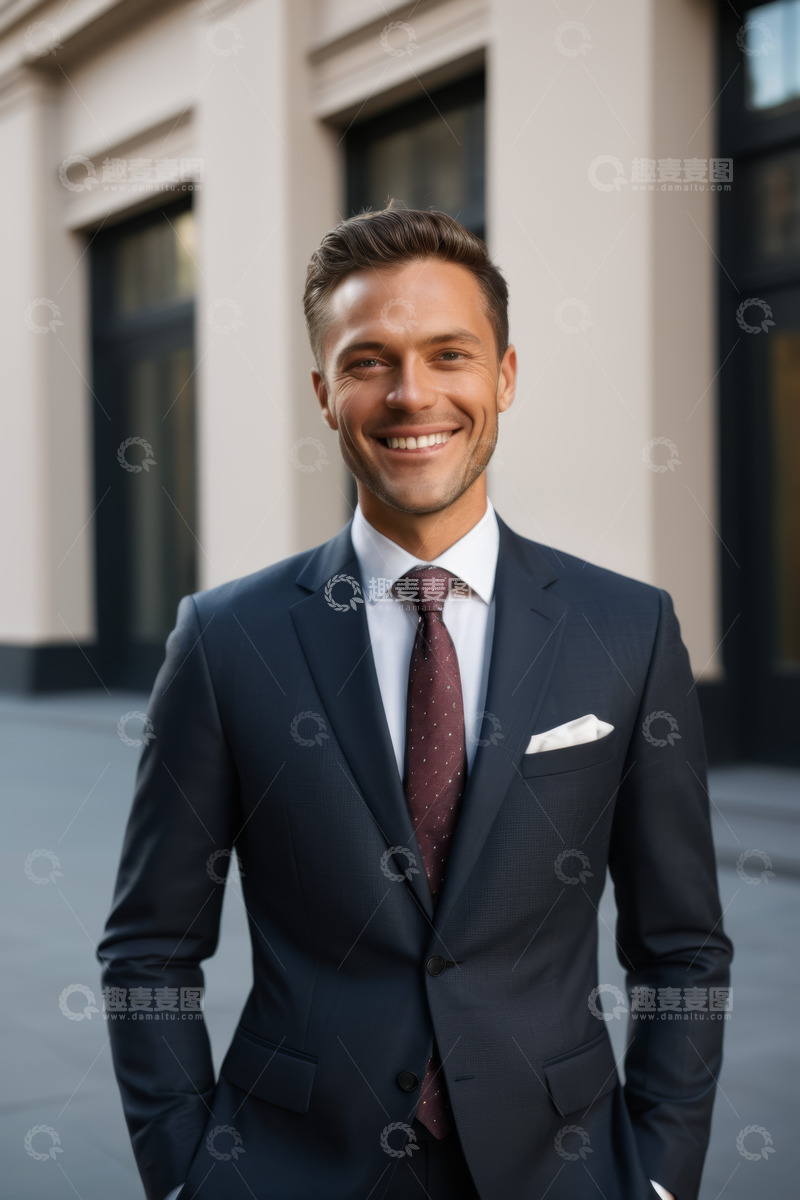 高清大图下载【趣麦麦图】身着西装的男士微笑肖像
