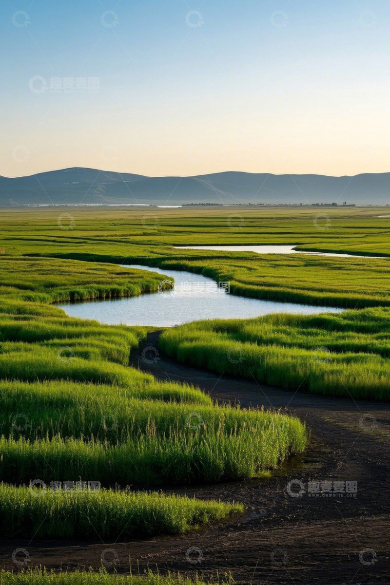 高清大图下载【趣麦麦图】草原湿地河流自然风光