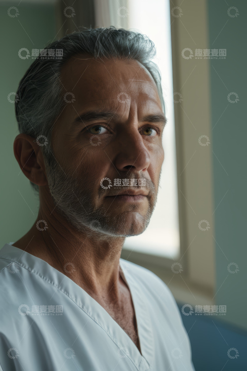 高清大图下载【趣麦麦图】中年男医生医院内半身像