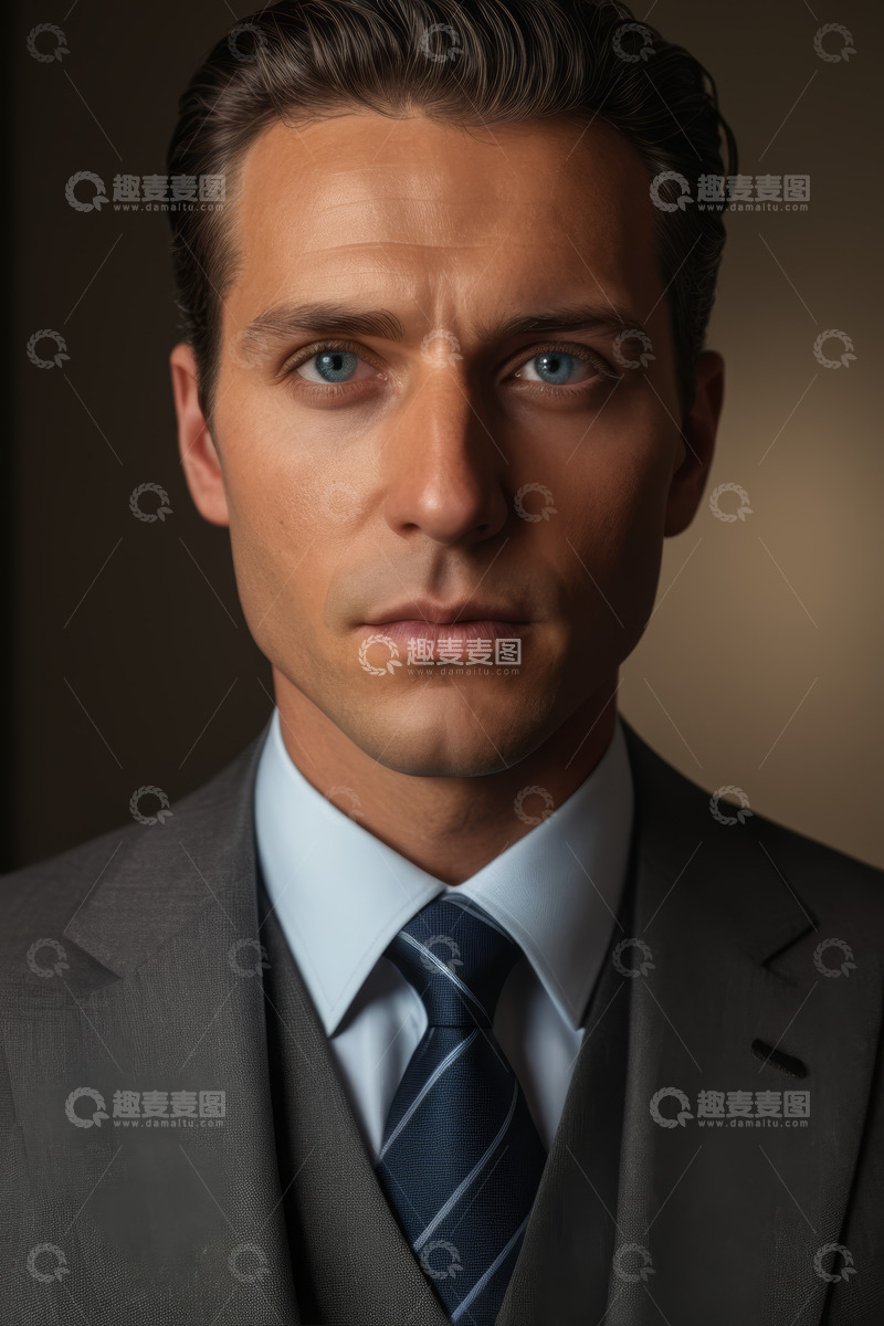 高清大图下载【趣麦麦图】西装革履男士肖像特写