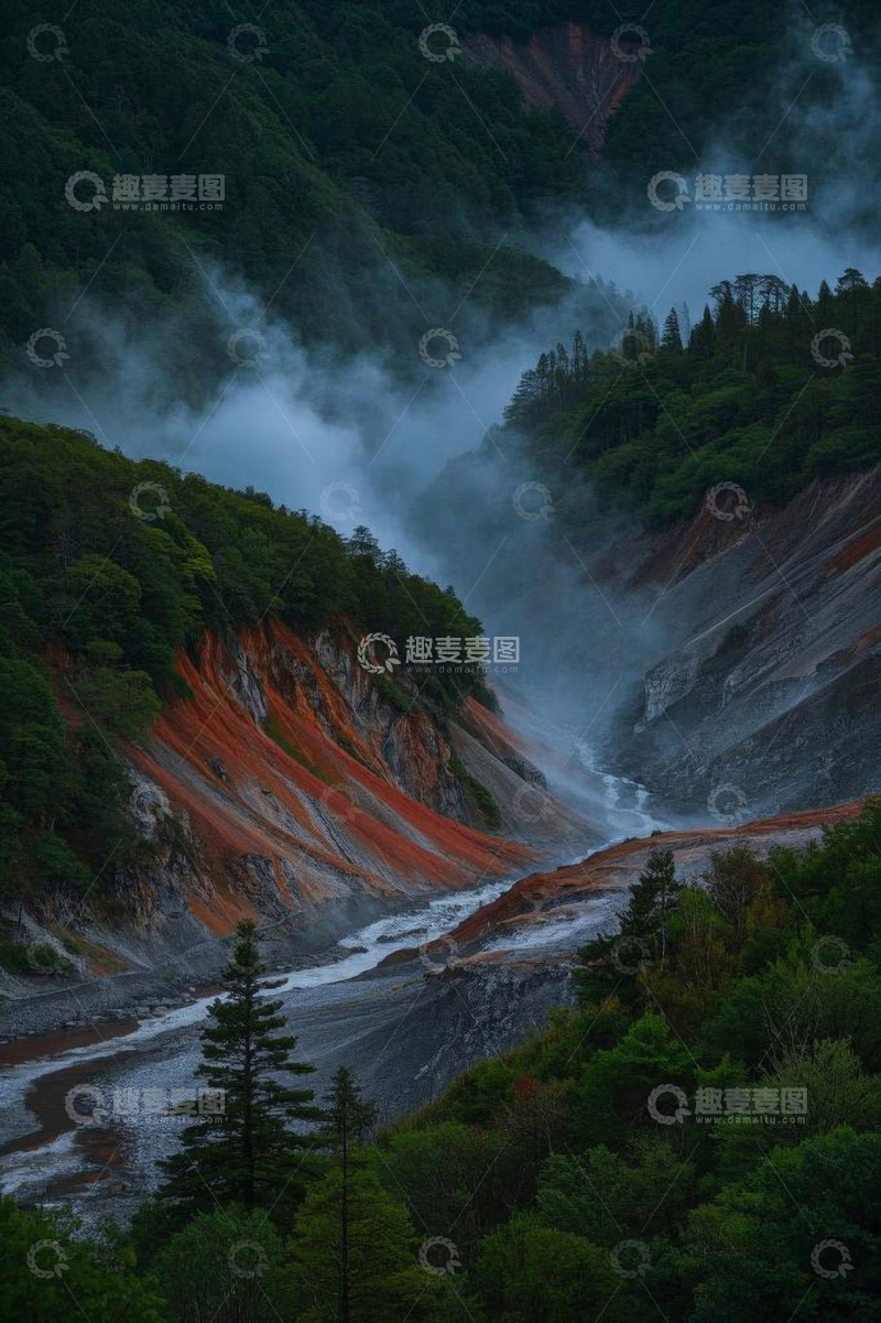 高清大图下载【趣麦麦图】山间河谷自然景观