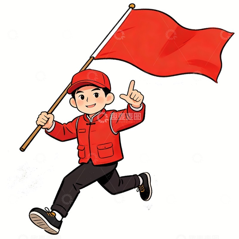 高清大图下载【趣麦麦图】一名奔跑的志愿者