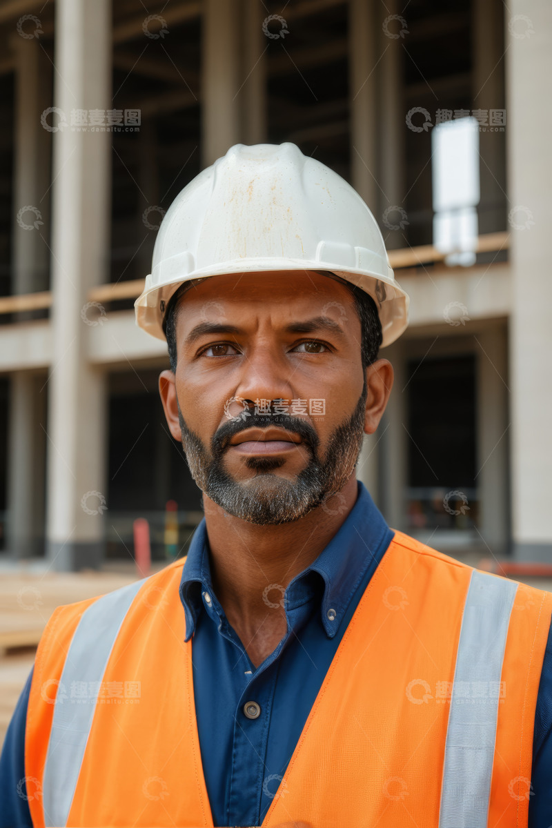 高清大图下载【趣麦麦图】建筑工地工人肖像
