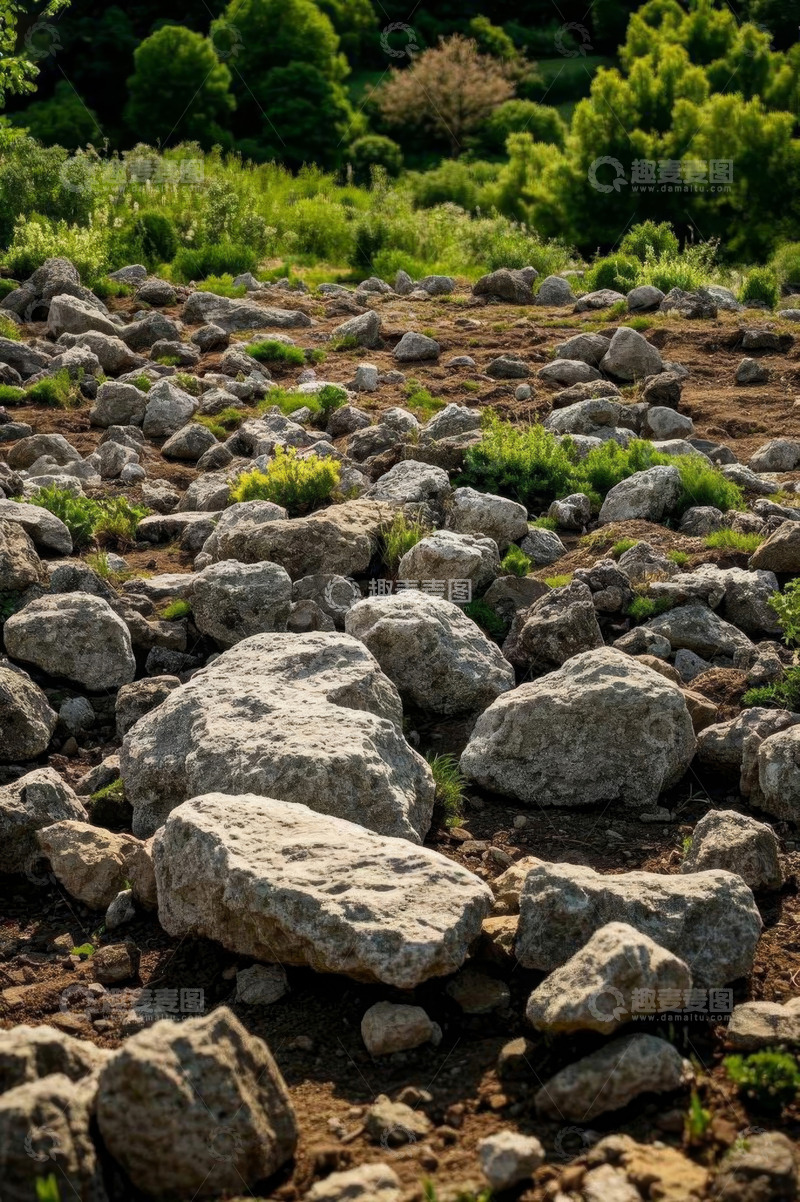 高清大图下载【趣麦麦图】户外岩石与绿植景观