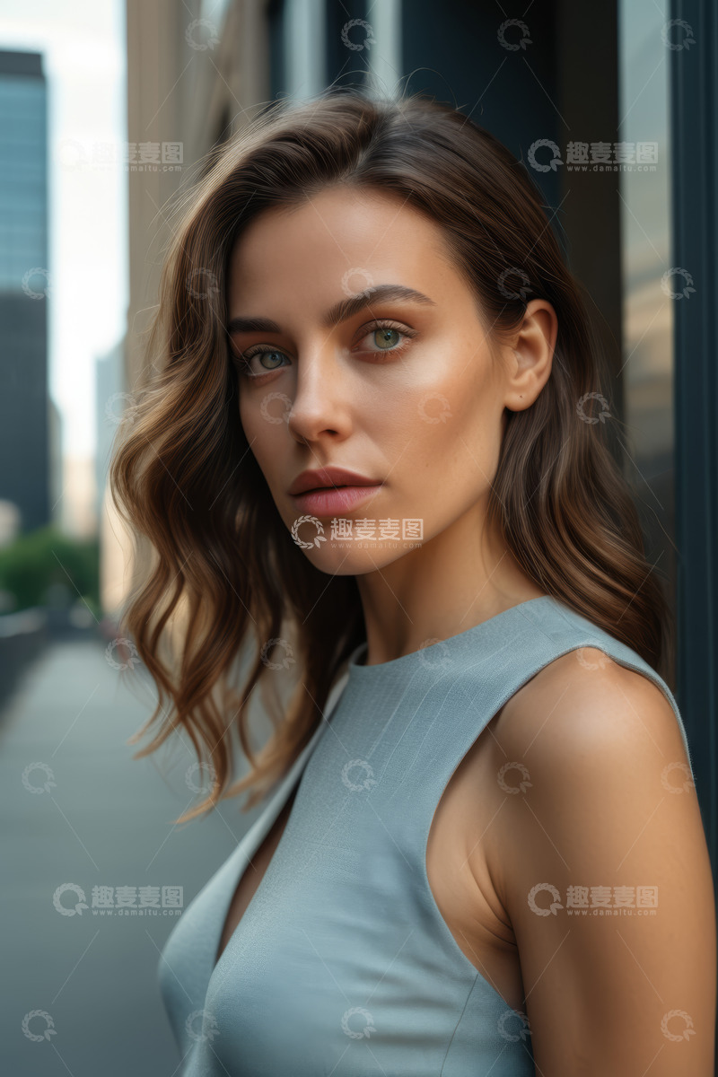高清大图下载【趣麦麦图】户外年轻女子时尚肖像