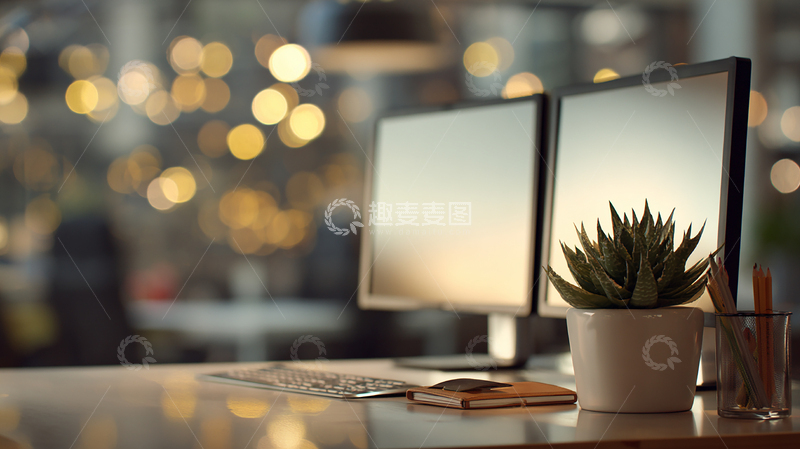 高清大图下载【趣麦麦图】现代办公桌面展示