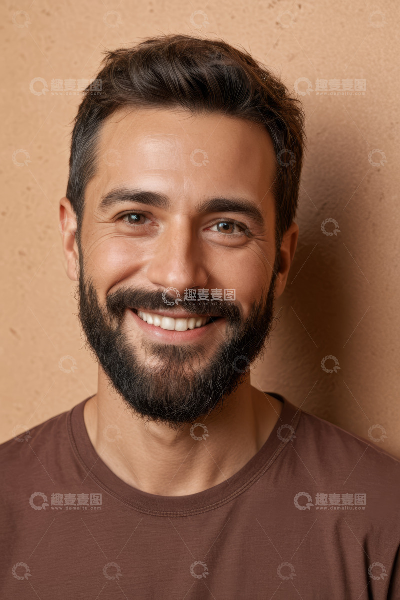 高清大图下载【趣麦麦图】微笑男士半身肖像