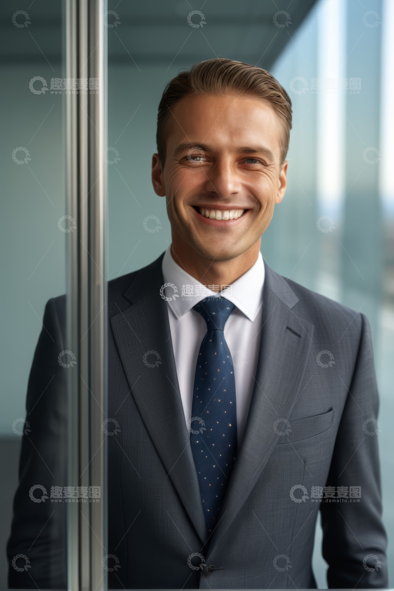 高清大图下载【趣麦麦图】西装男士微笑近景