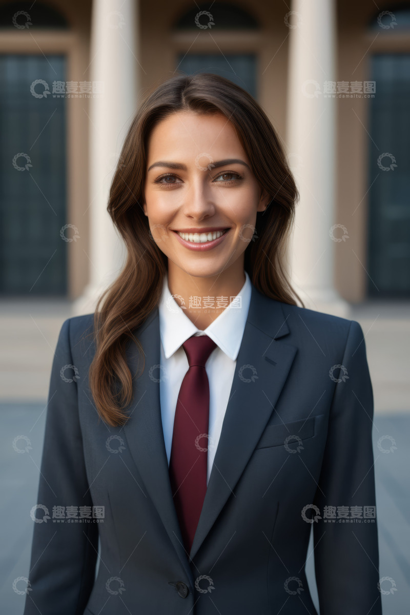 高清大图下载【趣麦麦图】身着正装微笑的职业女性
