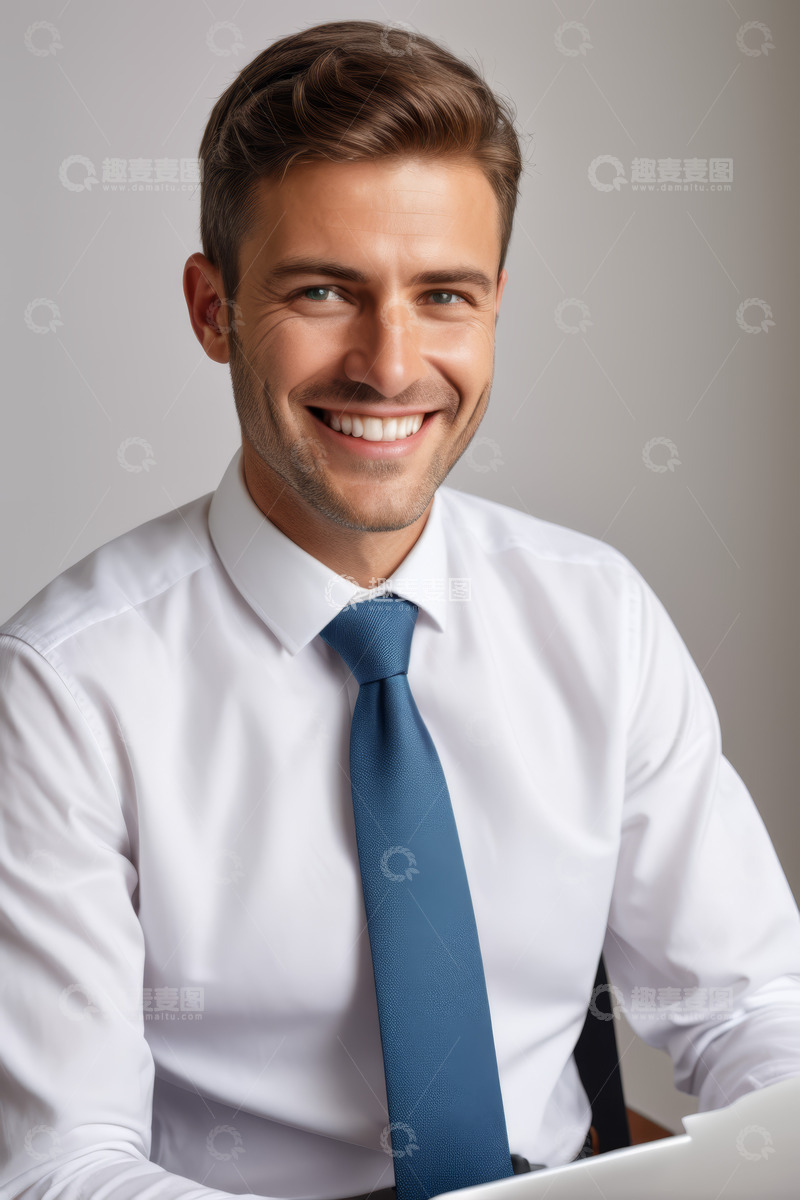 高清大图下载【趣麦麦图】商务男士微笑特写