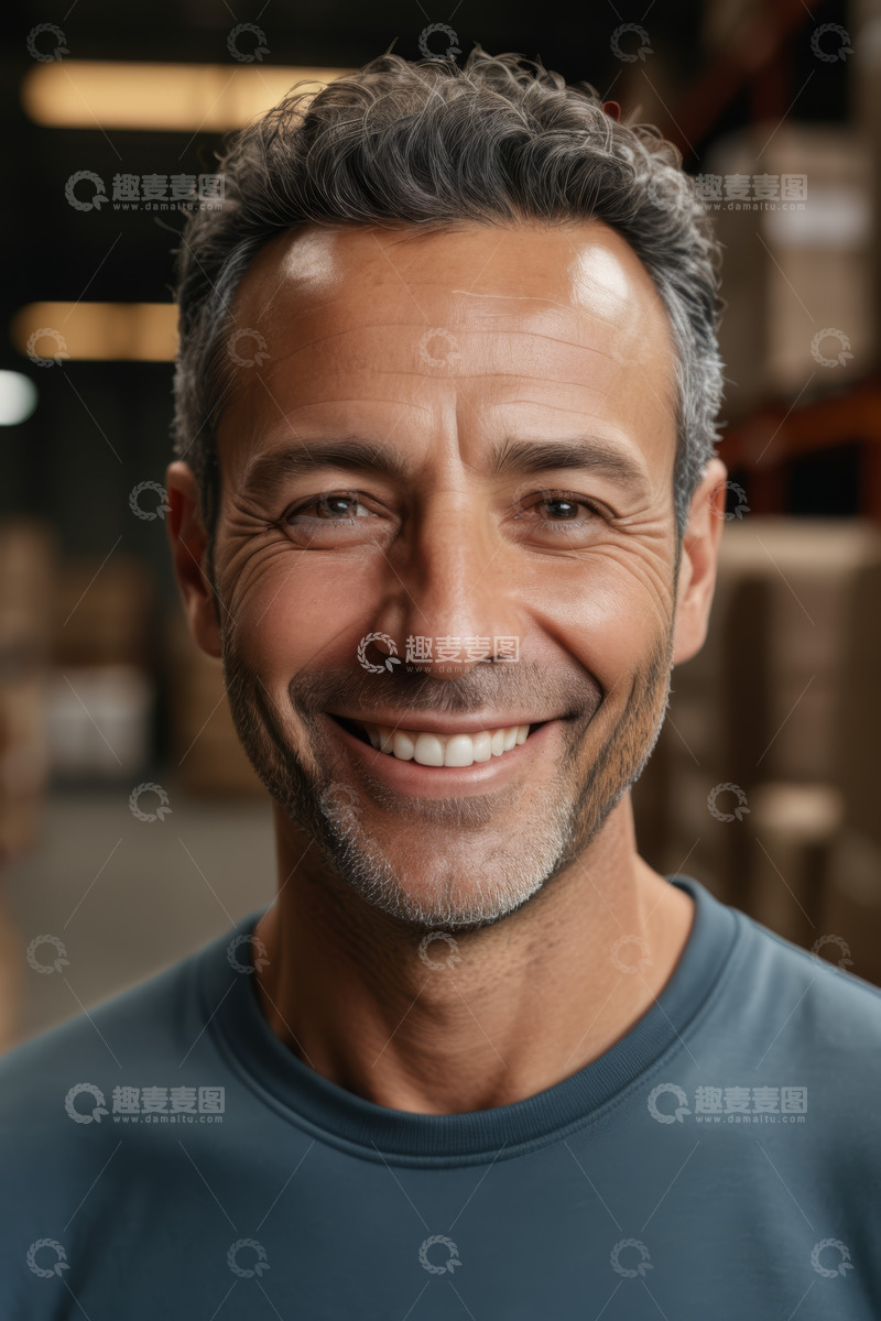 高清大图下载【趣麦麦图】微笑男子半身肖像特写