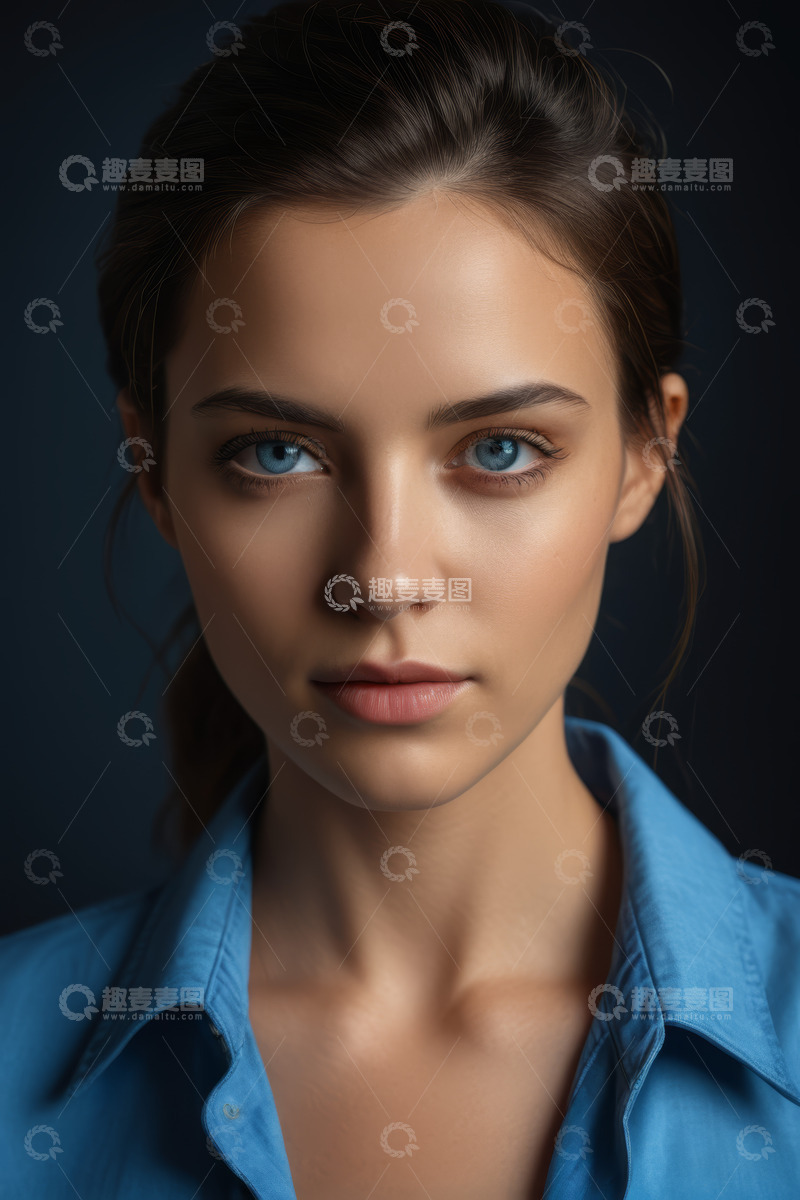 高清大图下载【趣麦麦图】年轻女子肖像特写