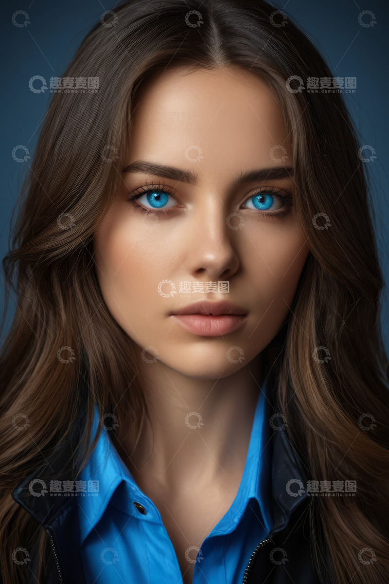 高清大图下载【趣麦麦图】年轻女子面部特写肖像