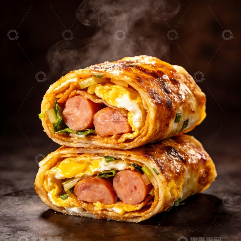 高清大图下载【趣麦麦图】两个烤冷面美食