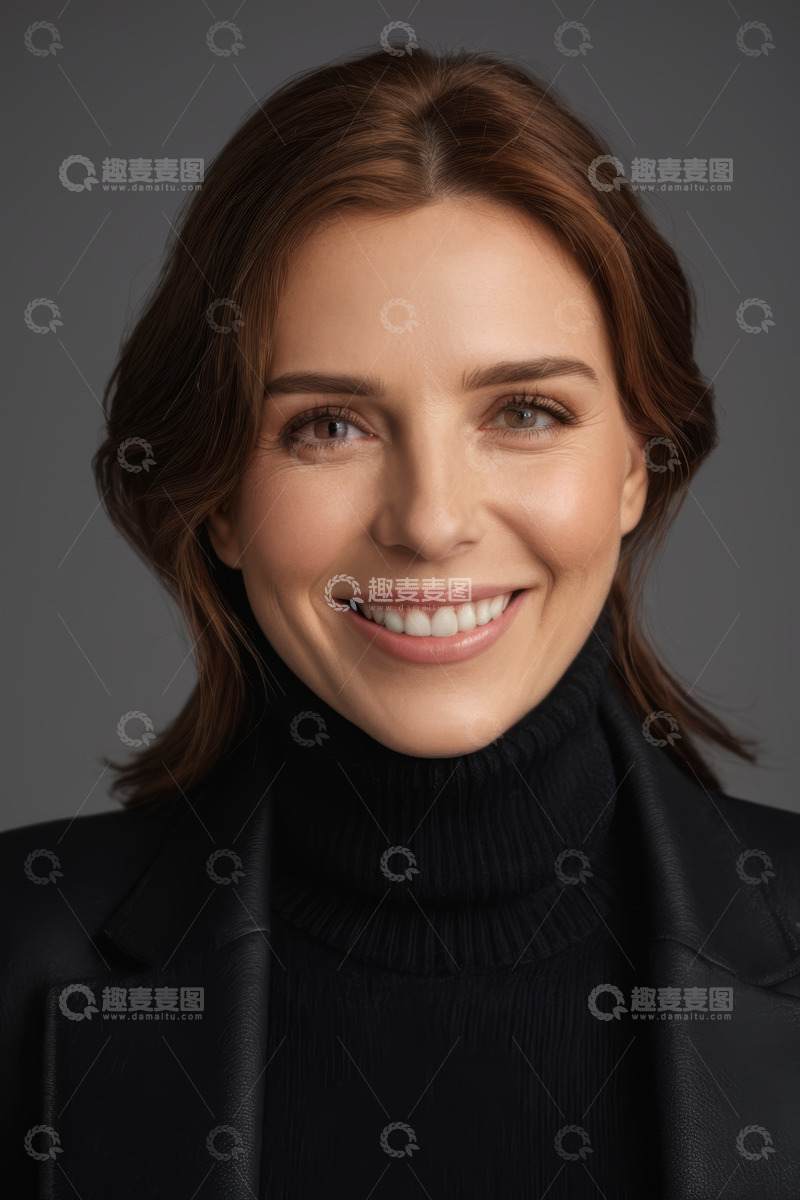 高清大图下载【趣麦麦图】微笑女性半身肖像