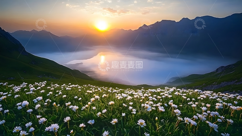 高清大图下载【趣麦麦图】山水湖花日出风光摄影