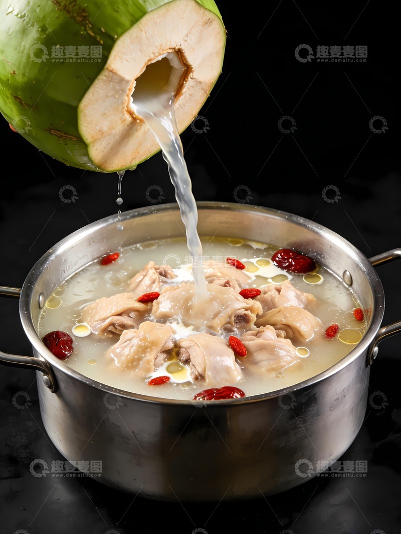 高清大图下载【趣麦麦图】现做海南椰子鸡