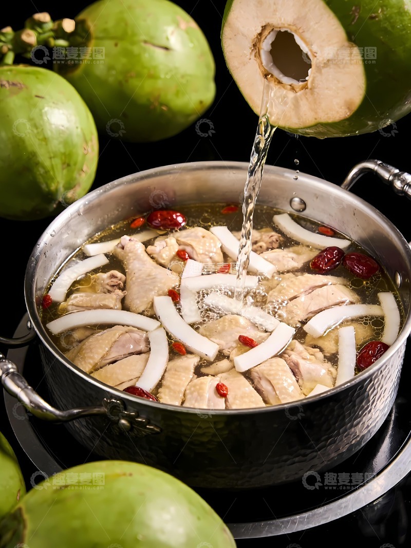 高清大图下载【趣麦麦图】美味椰子鸡图片