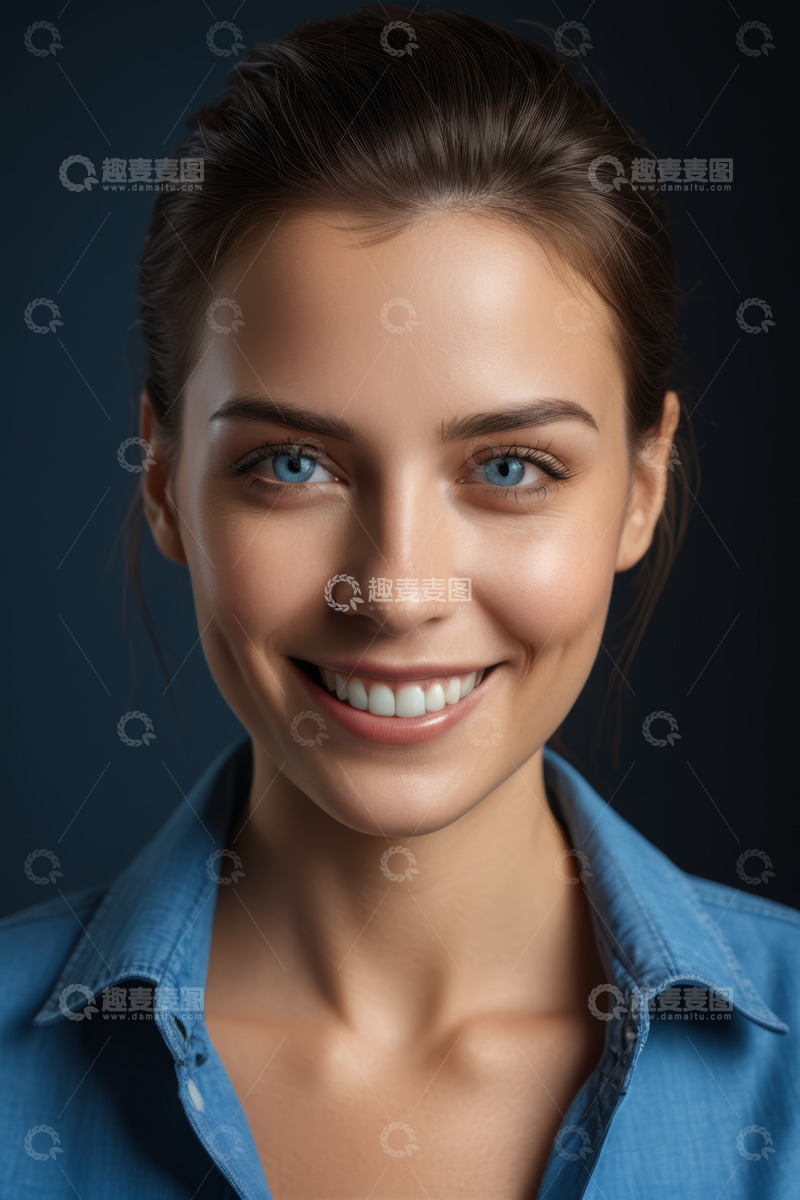 高清大图下载【趣麦麦图】微笑年轻女性肖像素材