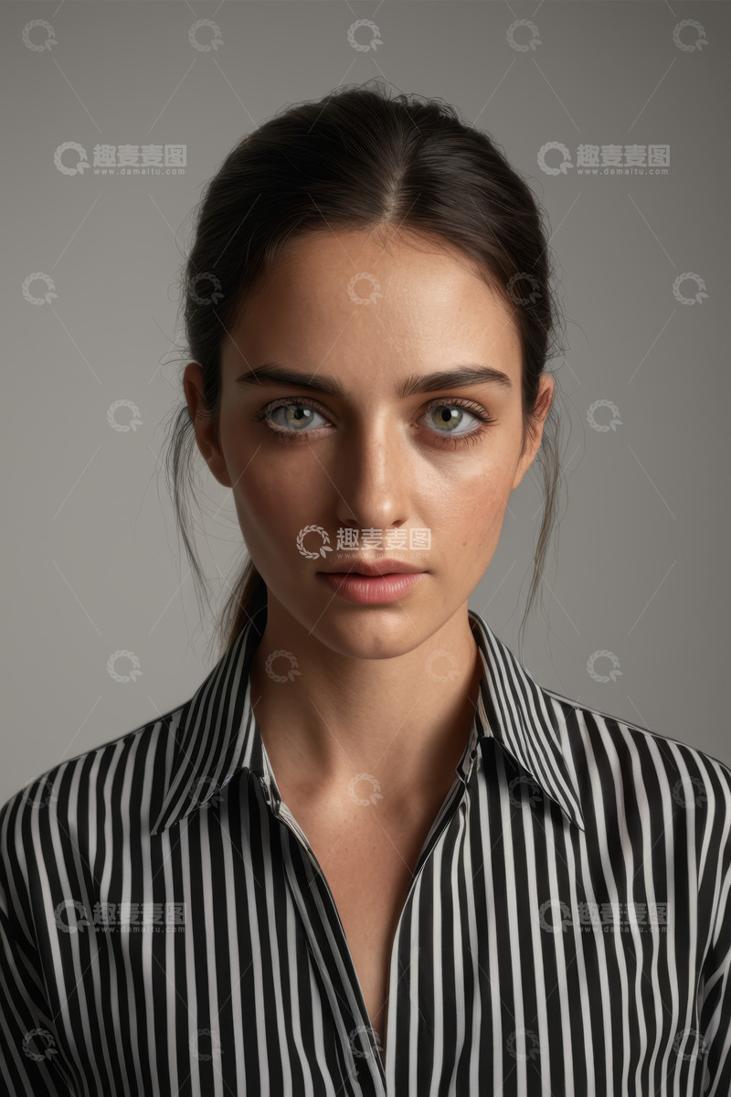 高清大图下载【趣麦麦图】年轻女性半身肖像摄影素材