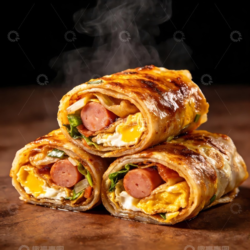 高清大图下载【趣麦麦图】三个烤冷面小吃