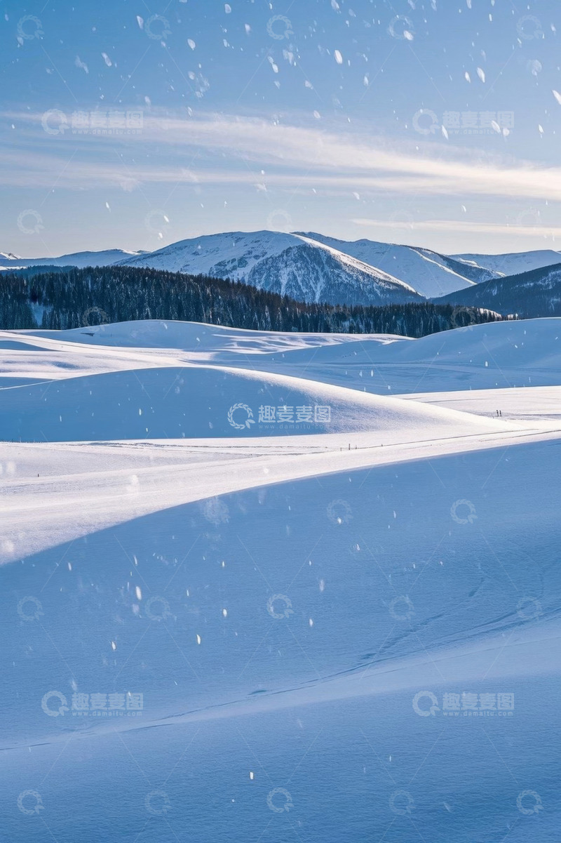 高清大图下载【趣麦麦图】雪覆山地自然风光