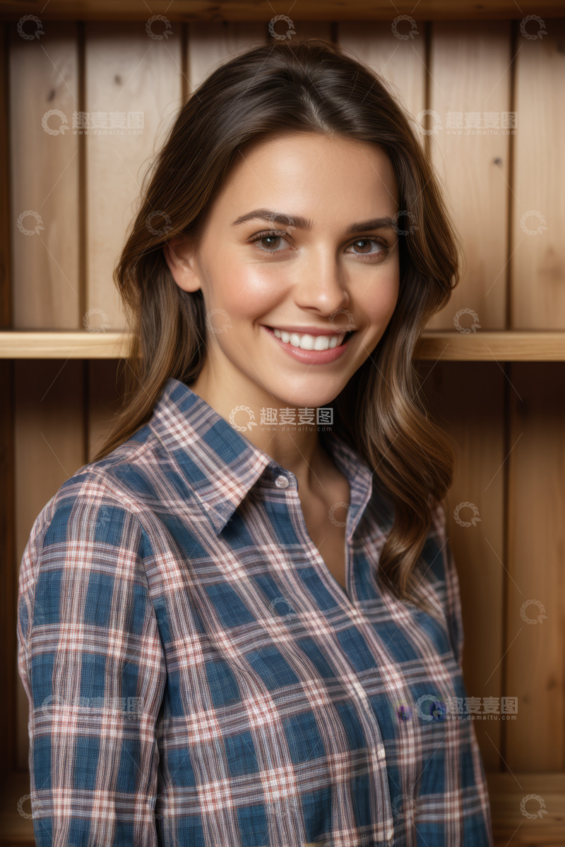 高清大图下载【趣麦麦图】微笑女性人物肖像