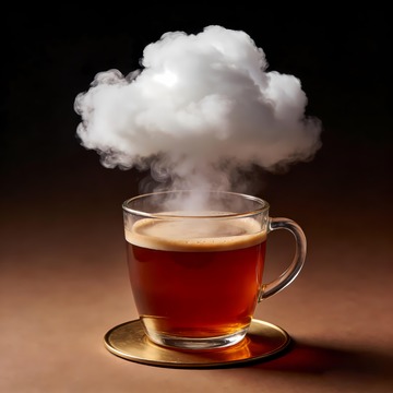 一杯冒热气的咖啡