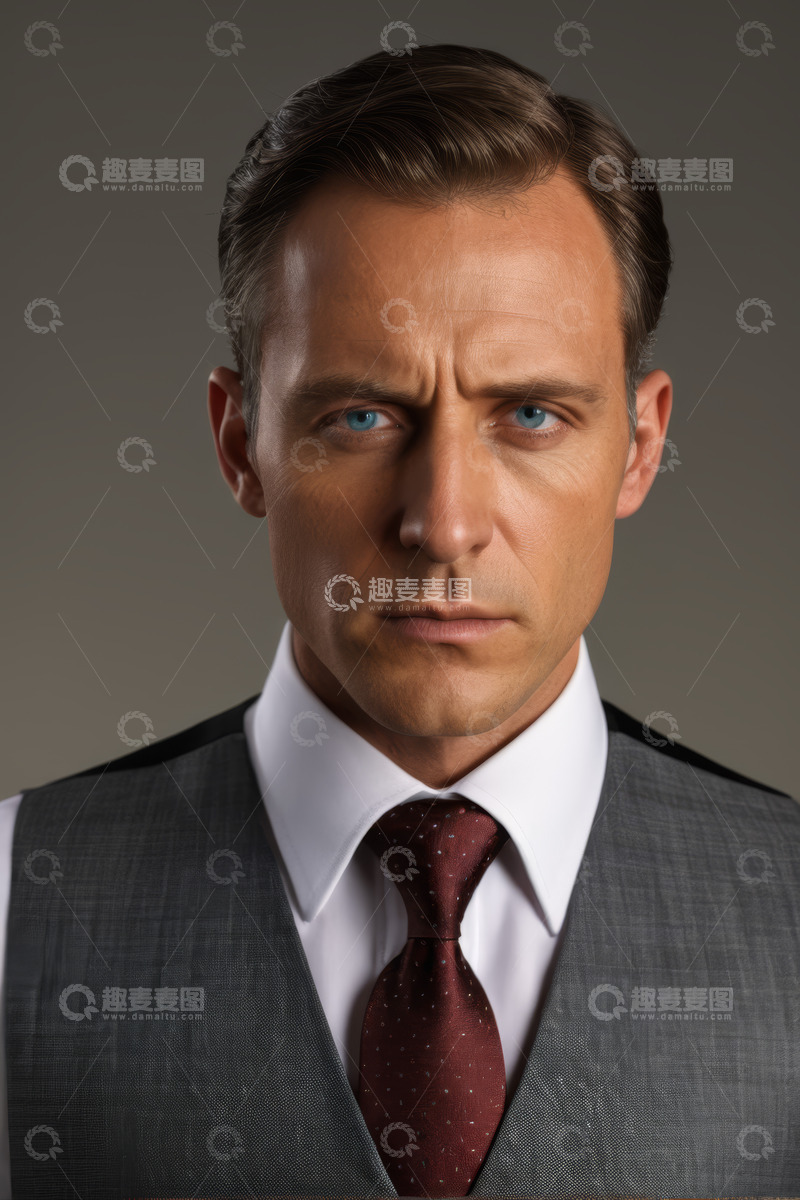 高清大图下载【趣麦麦图】西装男士严肃肖像