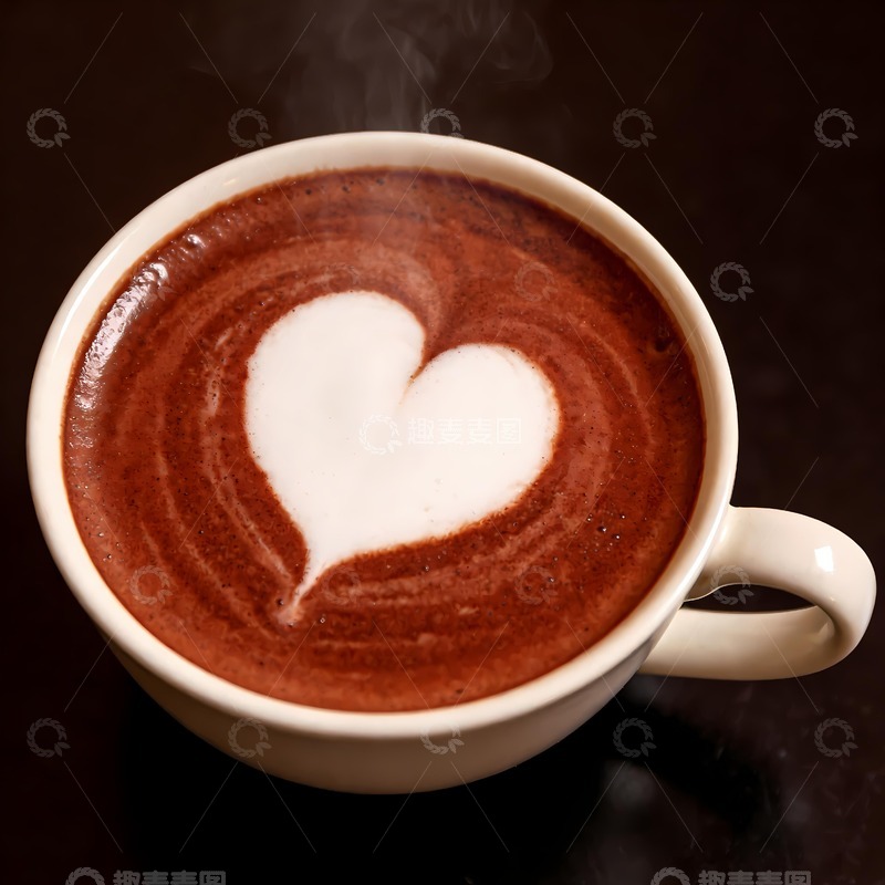 高清大图下载【趣麦麦图】有心形图案的咖啡