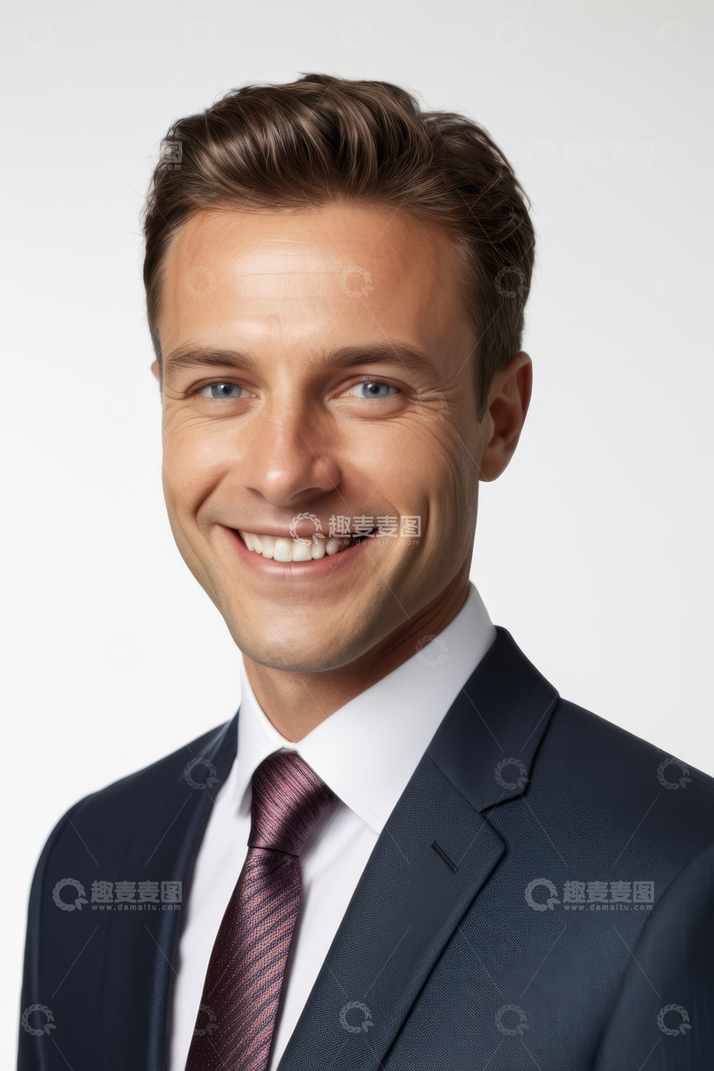 高清大图下载【趣麦麦图】穿西装微笑的商务男士肖像