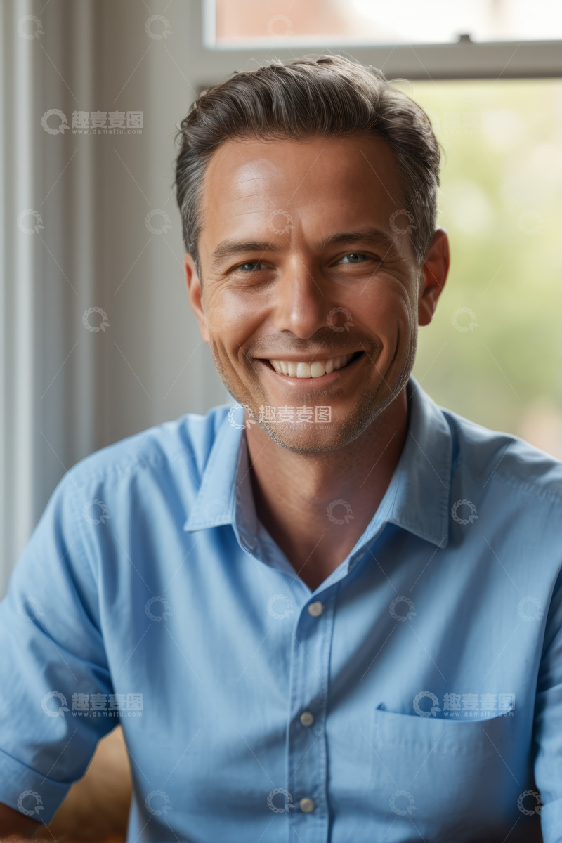 高清大图下载【趣麦麦图】微笑男士半身肖像