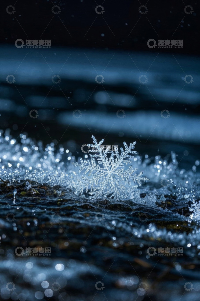 高清大图下载【趣麦麦图】微距雪花特写