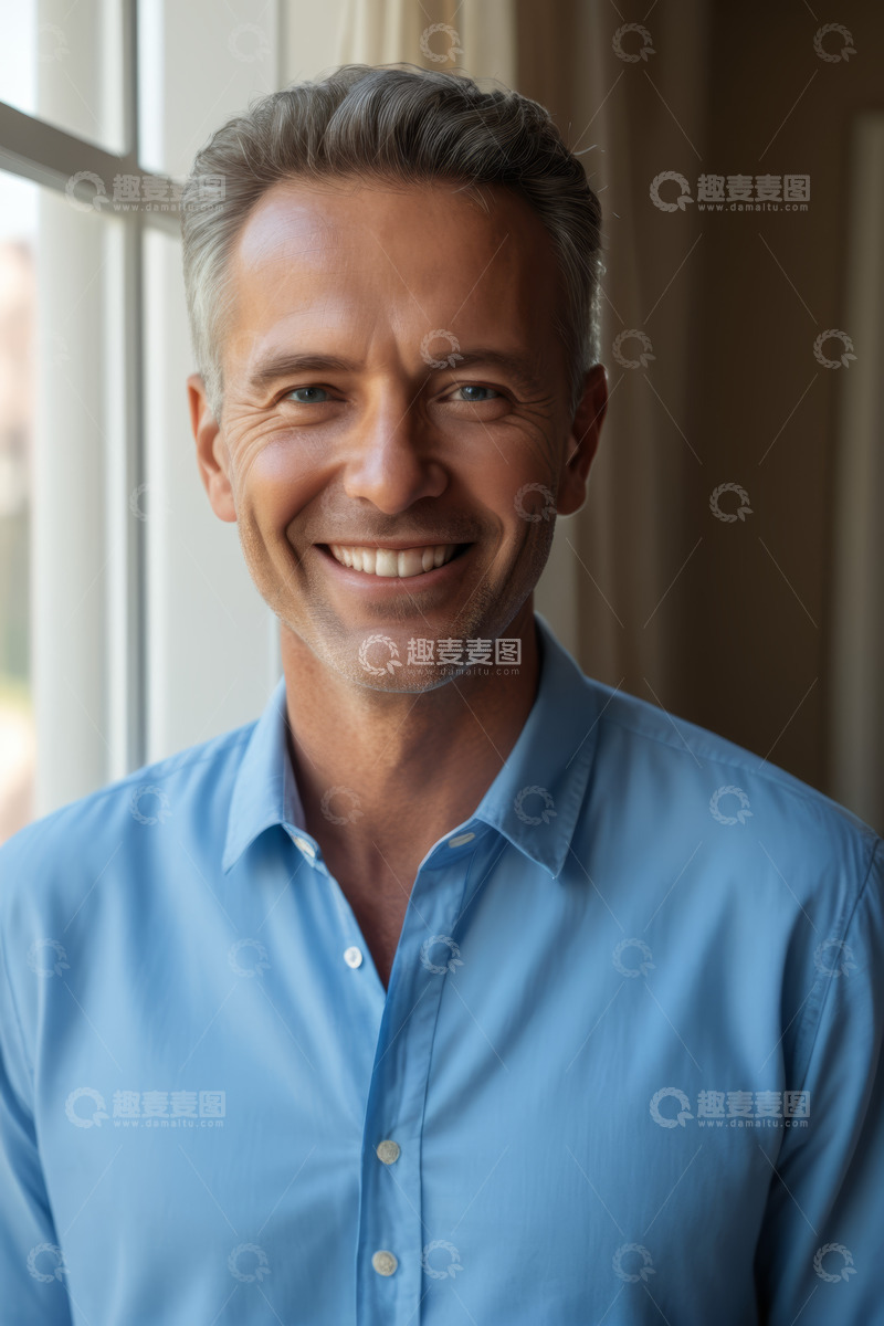高清大图下载【趣麦麦图】微笑男士半身肖像