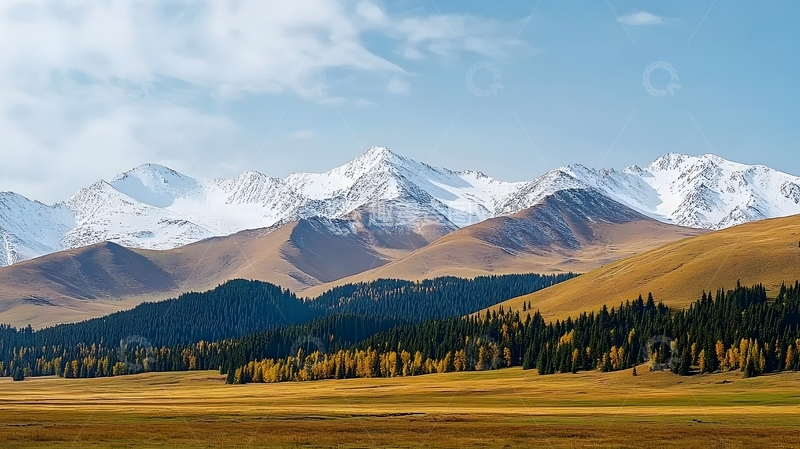 高清大图下载【趣麦麦图】雪山草原风光自然摄影图片